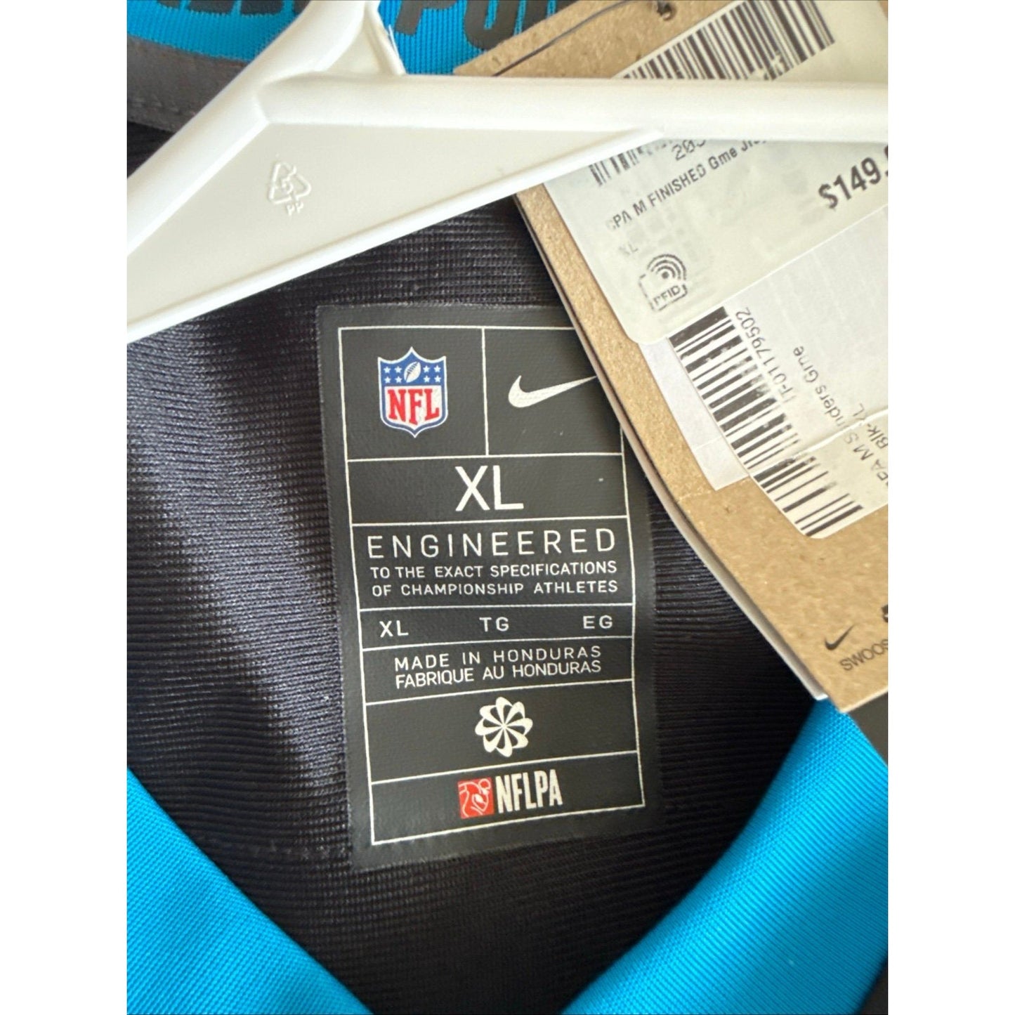 Men’s Nike Miles Sanders 6 Carolina Panthers NFL Football Jersey Sz XL - NWT - Kyle’s Football Cards