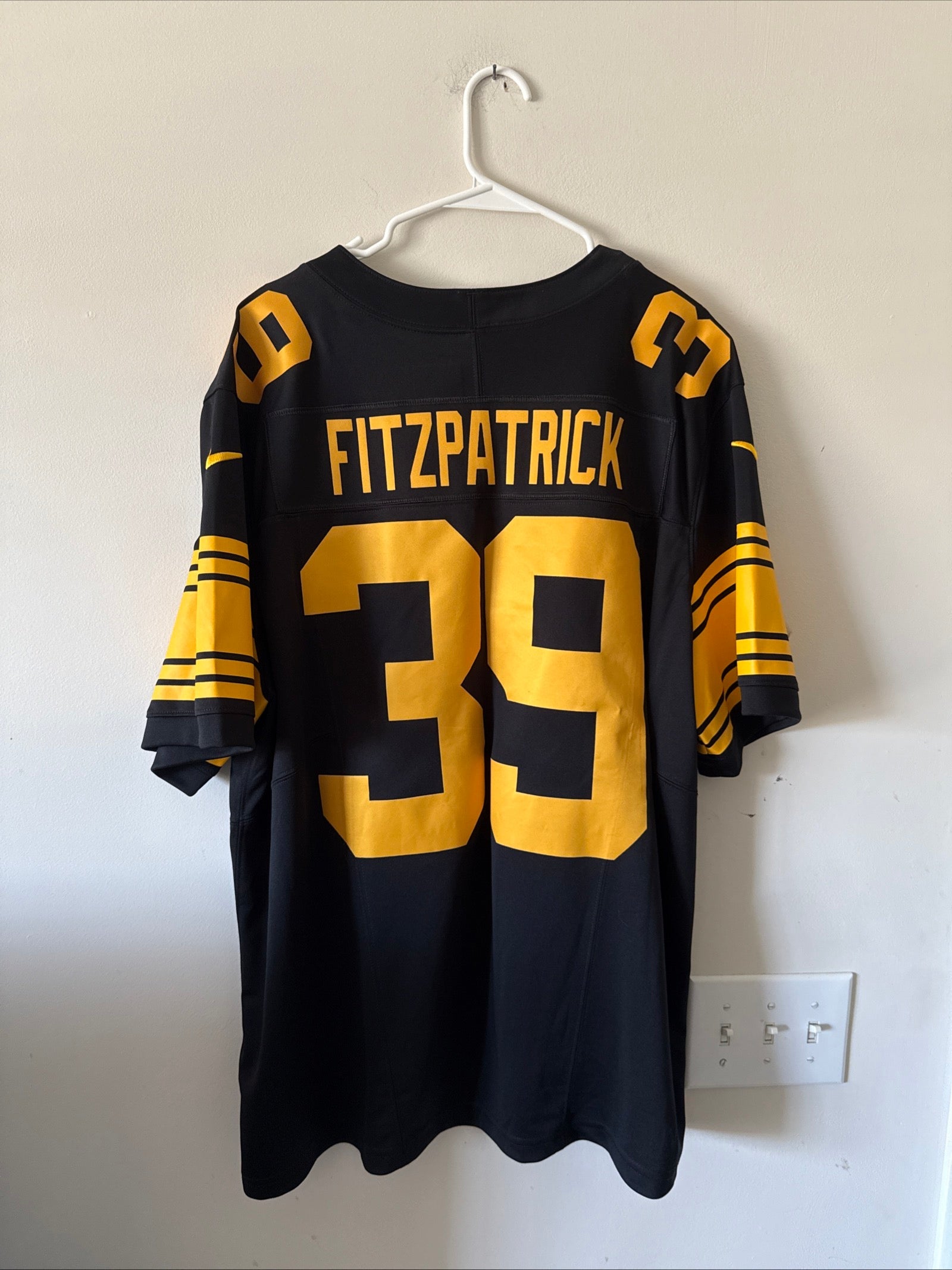 Men’s Nike MINKAH FITZPATRICK 39 STEELERS Color Rush Vapor Lmtd JERSEY Sz 2XL - Kyle’s Football Cards