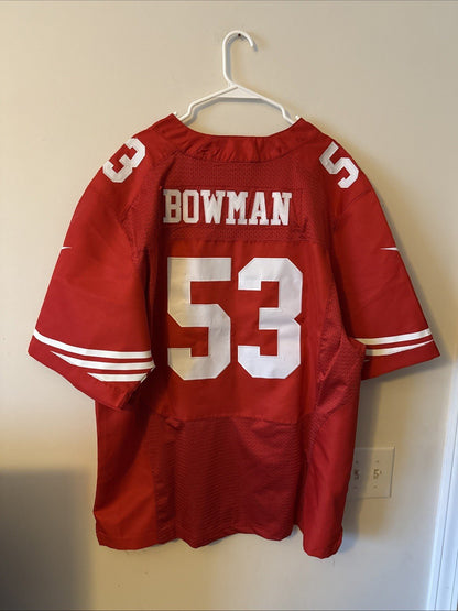 Men’s Nike Navorro Bowman 53 San Francisco 49ERS NFL Authentic Jersey Sz 56 Red - Kyle’s Football Cards