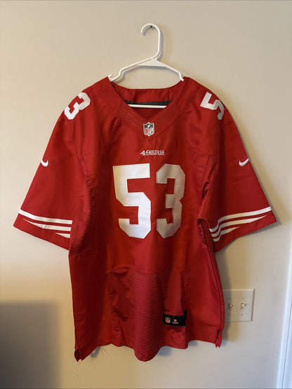 Men’s Nike Navorro Bowman 53 San Francisco 49ERS NFL Authentic Jersey Sz 56 Red - Kyle’s Football Cards