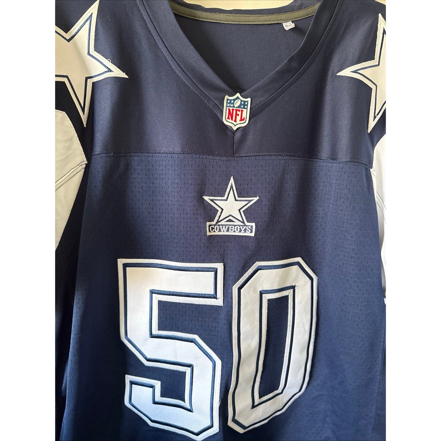 Men’s Nike NFL On Field Dallas Cowboys Jersey Sean Lee 50 Sewn Navy Blue Sz 44 - Kyle’s Football Cards