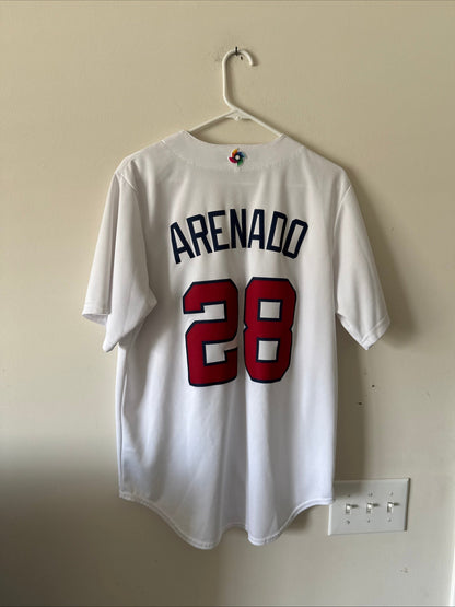 Men's Nike Nolan Arenado 28 Team USA 2023 WBC Jersey Sz M - White RARE - Kyle’s Football Cards