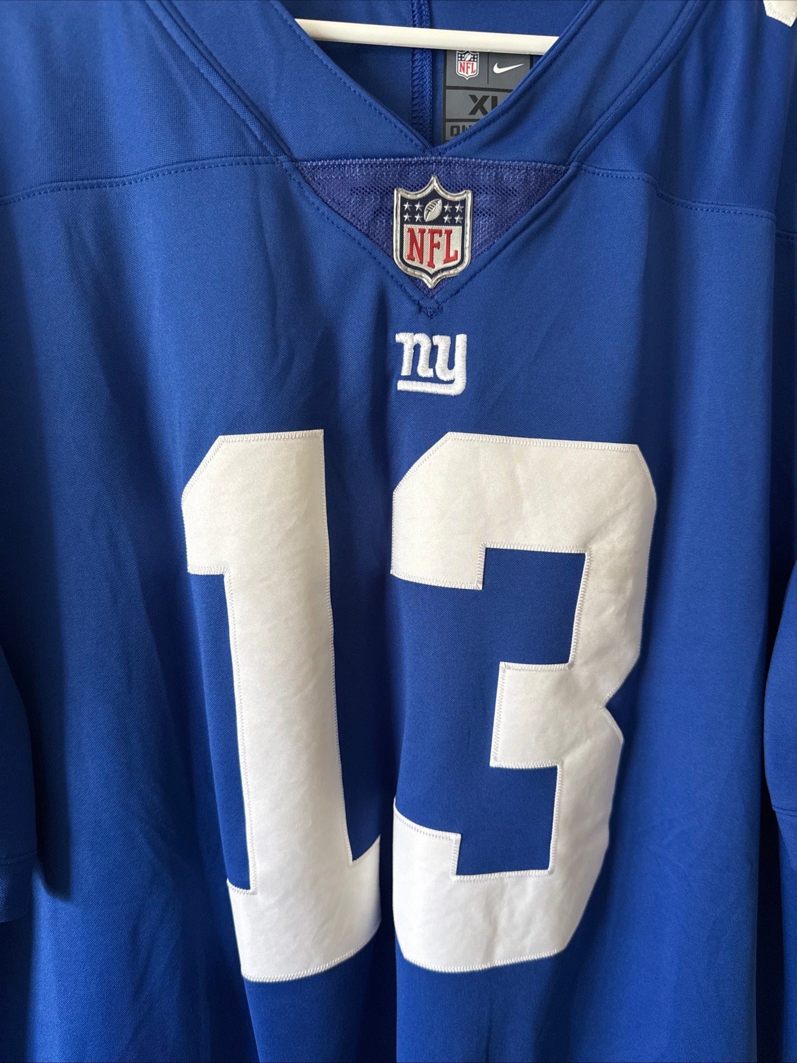 Men's Nike Odell Beckham Jr 13 NY Giants Vapor Lmtd NFL Jersey Sz XL Blue RARE - Kyle’s Football Cards