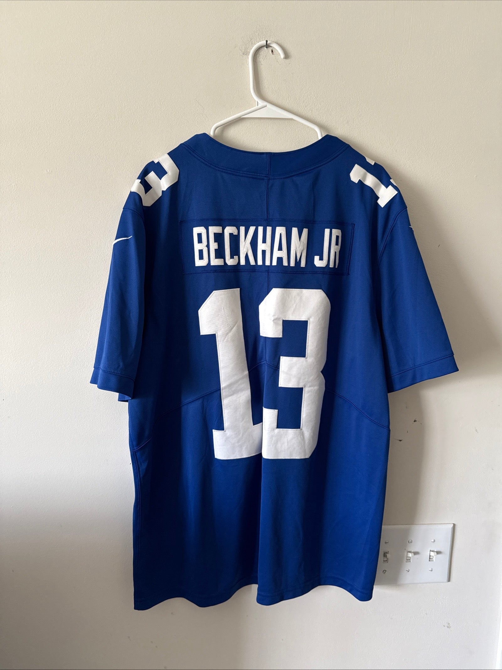 Men's Nike Odell Beckham Jr 13 NY Giants Vapor Lmtd NFL Jersey Sz XL Blue RARE - Kyle’s Football Cards