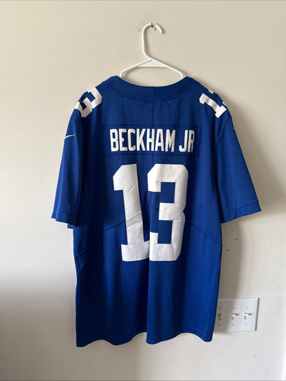 Men's Nike Odell Beckham Jr 13 NY Giants Vapor Lmtd NFL Jersey Sz XL Blue RARE - Kyle’s Football Cards