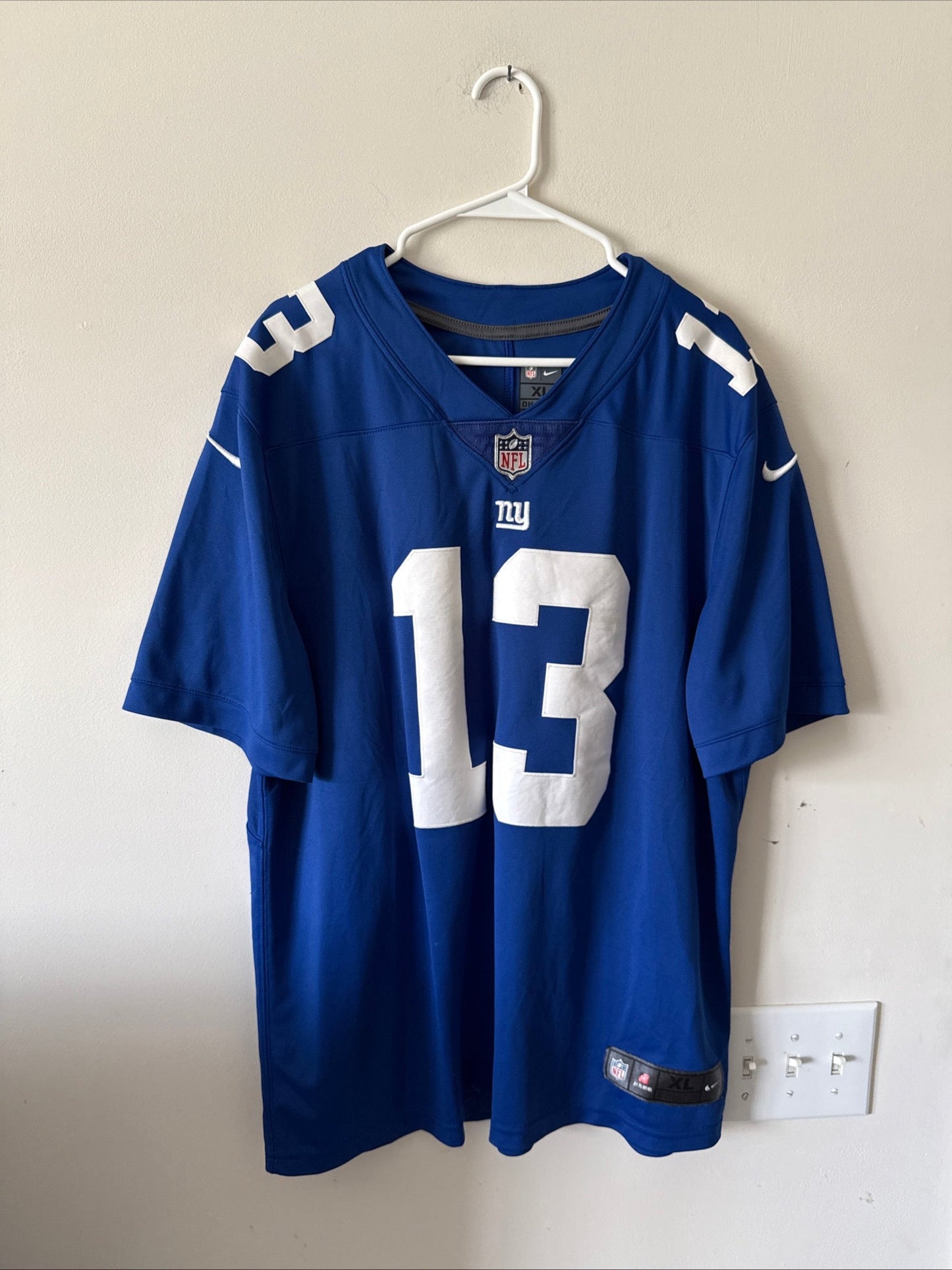 Men's Nike Odell Beckham Jr 13 NY Giants Vapor Lmtd NFL Jersey Sz XL Blue RARE - Kyle’s Football Cards