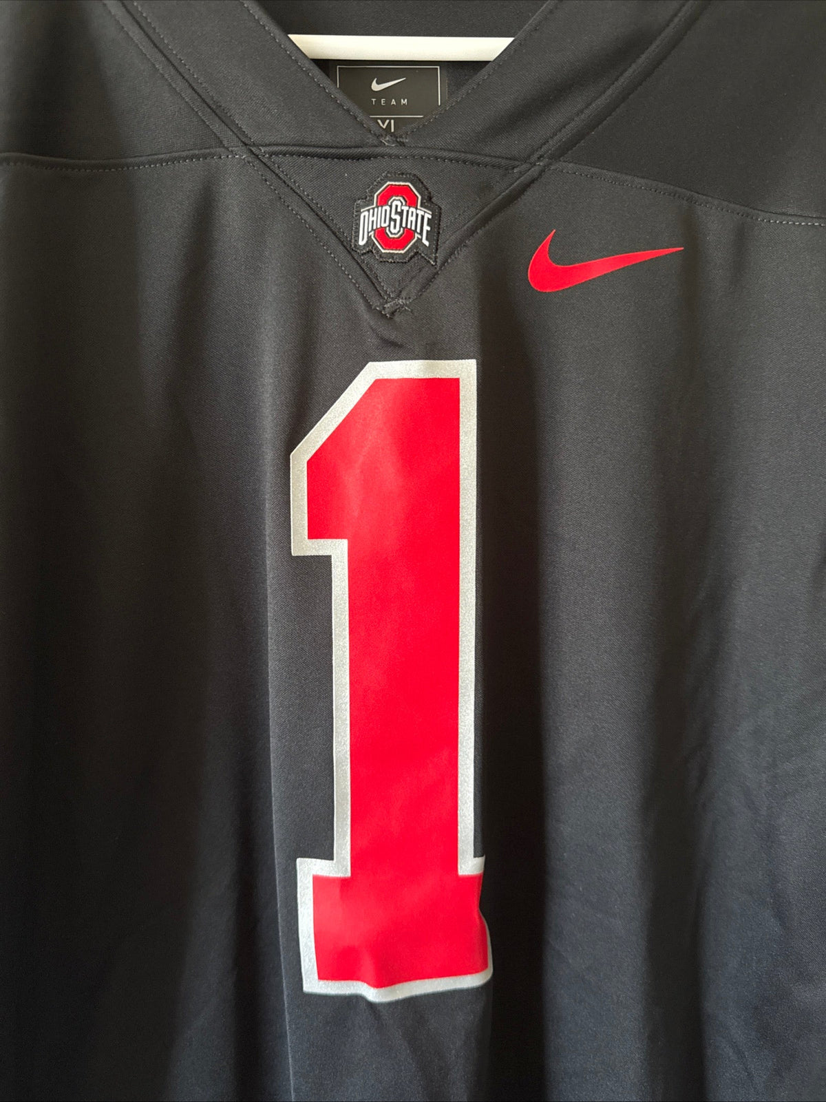 MEN’S NIKE OHIO STATE BUCKEYES #1 24’ NCAA Football Jersey Sz XL - Black RARE - Kyle’s Football Cards