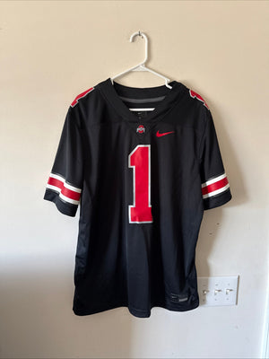 MEN’S NIKE OHIO STATE BUCKEYES #1 24’ NCAA Football Jersey Sz XL - Black RARE