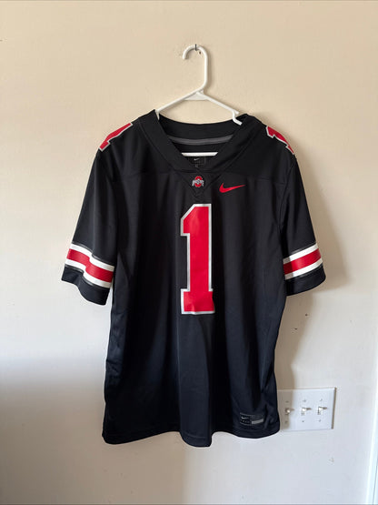 MEN’S NIKE OHIO STATE BUCKEYES #1 24’ NCAA Football Jersey Sz XL - Black RARE - Kyle’s Football Cards