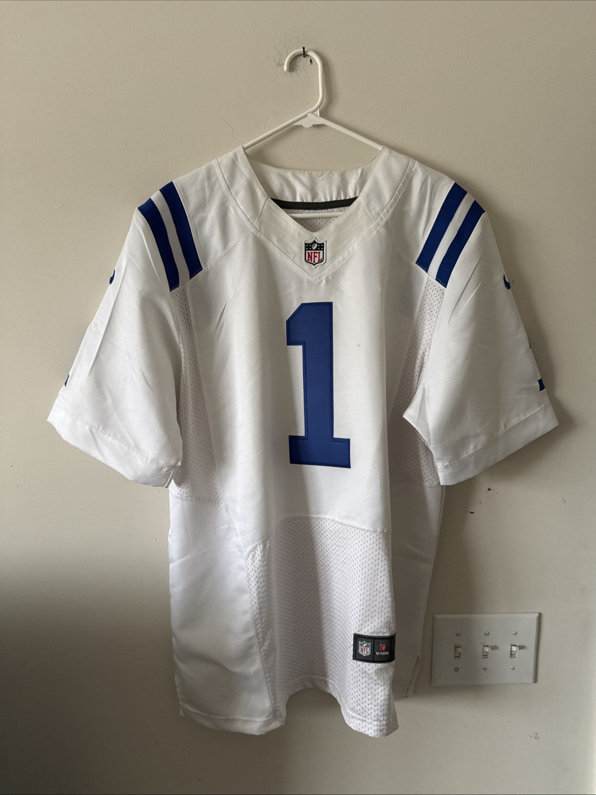 Men’s Nike Pat McAfee #1 Indianapolis Colts Vapor Elite Jersey Sz 48 White RARE - Kyle’s Football Cards