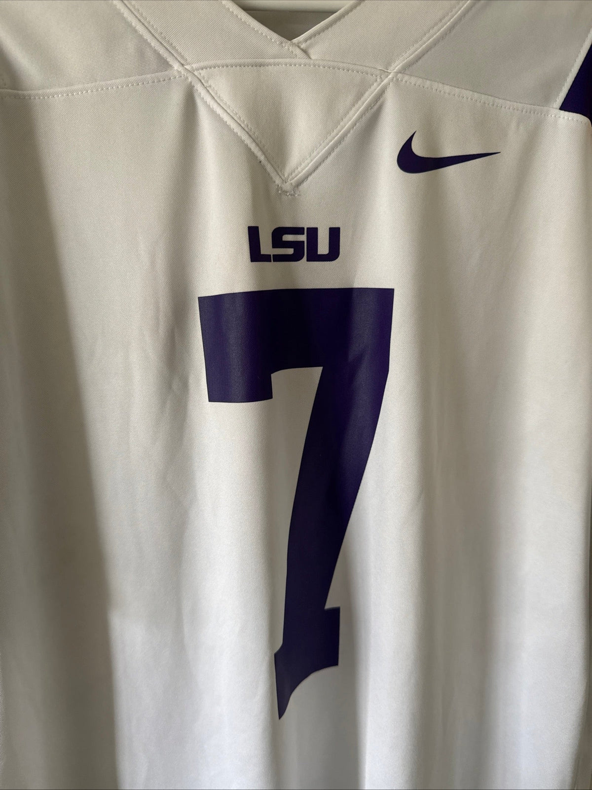 Men’s Nike Patrick Peterson 7 LSU Tigers NCAA Football Jersey Sz L - White RARE - Kyle’s Football Cards