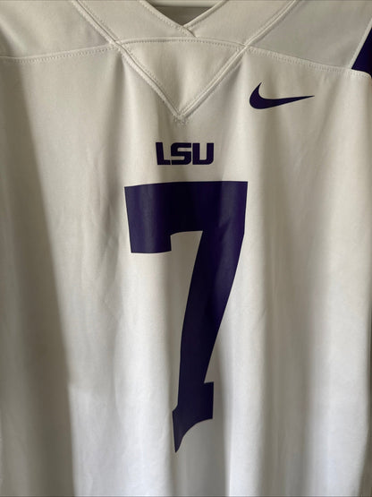 Men’s Nike Patrick Peterson 7 LSU Tigers NCAA Football Jersey Sz L - White RARE - Kyle’s Football Cards