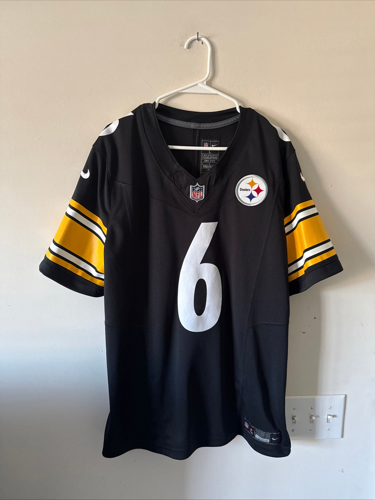 Men's Nike Patrick Queen #6 Pittsburgh Steelers Vapor Lmtd Jersey Sz L - RARE - Kyle’s Football Cards
