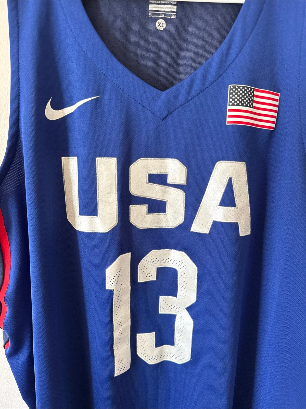 Men’s Nike Paul George #13 Team USA 2016 Olympics Jersey Sz XL - Blue RARE - Kyle’s Football Cards