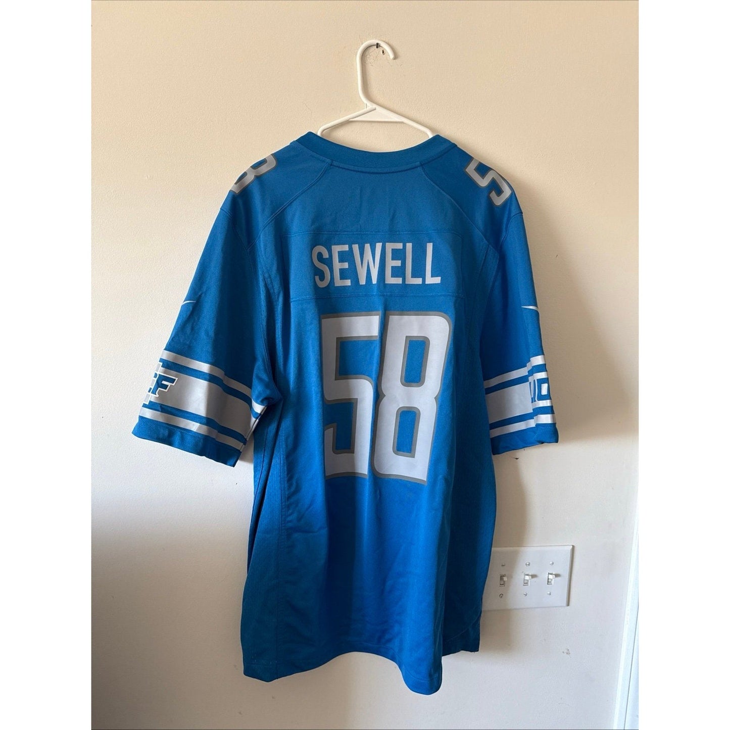 Men’s Nike Penei Sewell 68 Detroit Lions WCF Game Jersey Sz XL - Blue NWOT - Kyle’s Football Cards