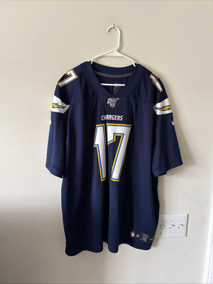 Men’s Nike Philip Rivers #17 LA Chargers NFL 100 Vapor Lmtd Jersey Sz 3XL - RARE