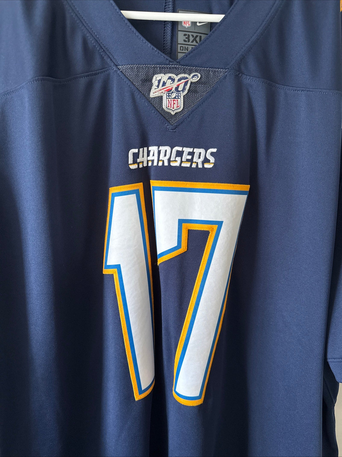 Men’s Nike Philip Rivers #17 LA Chargers NFL 100 Vapor Lmtd Jersey Sz 3XL - RARE - Kyle’s Football Cards
