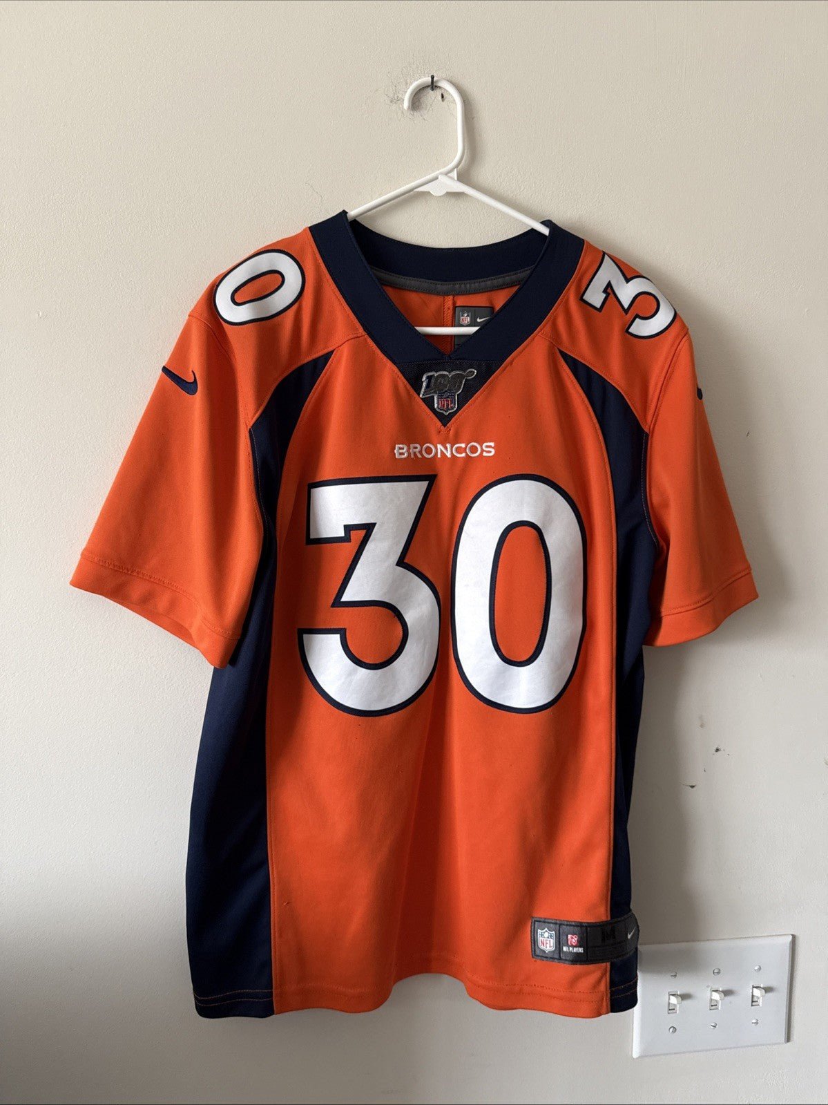 Men's Nike Phillip Lindsay 30 Denver Broncos Vapor Lmtd 100th Jersey Sz M RARE - Kyle’s Football Cards