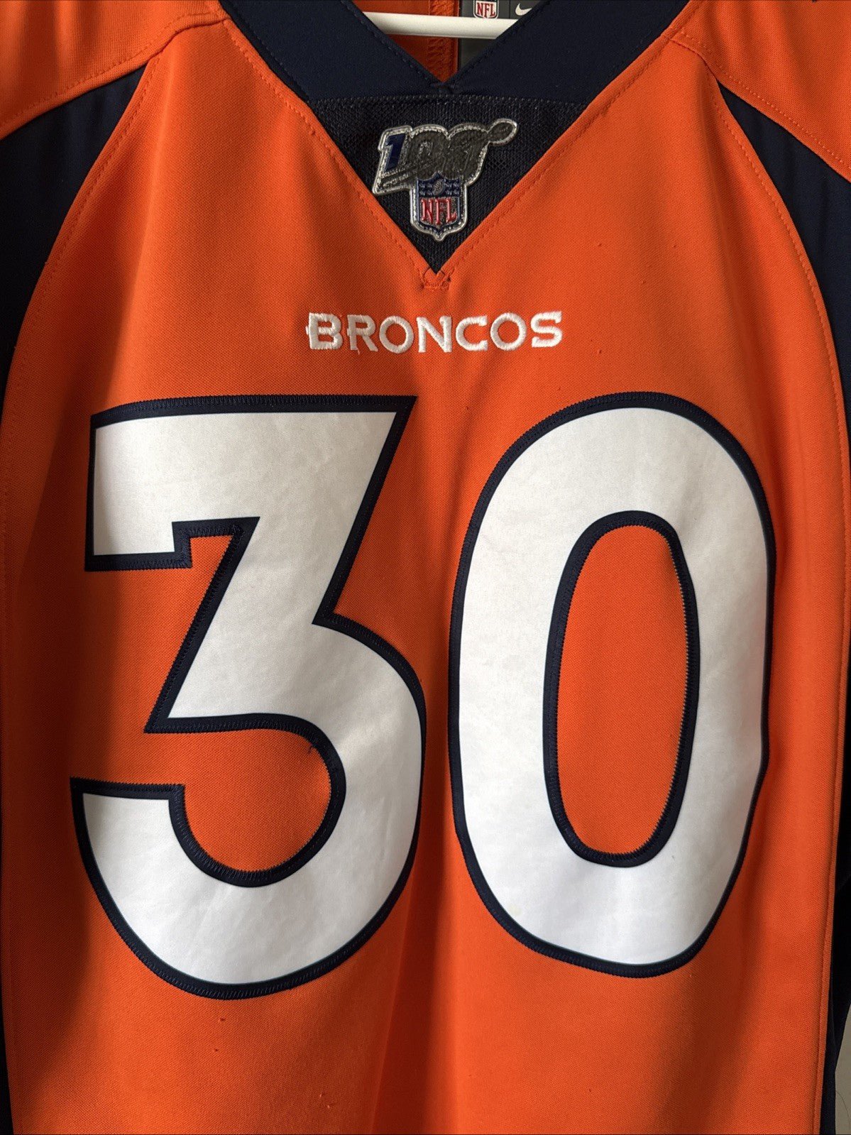 Men's Nike Phillip Lindsay 30 Denver Broncos Vapor Lmtd 100th Jersey Sz M RARE - Kyle’s Football Cards