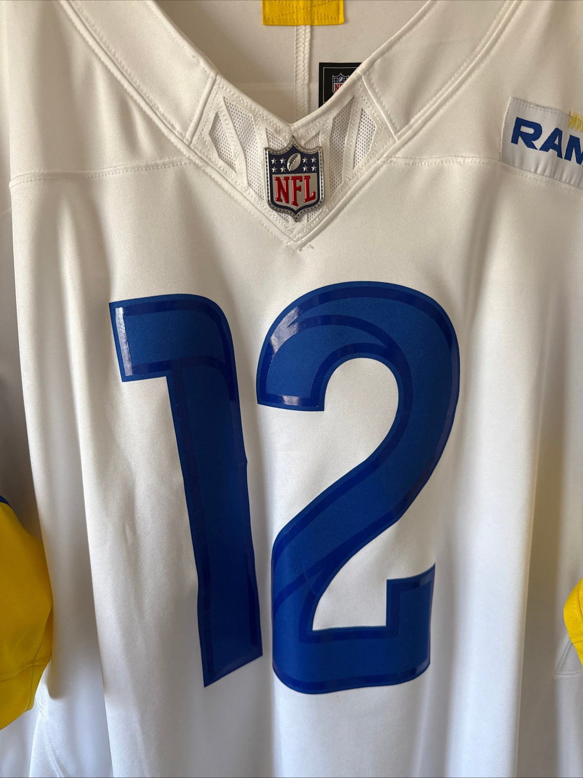 Men's Nike Puka Nacua #12 LA Rams Vapor Lmtd NFL Jersey Sz 2XL - White RARE - Kyle’s Football Cards