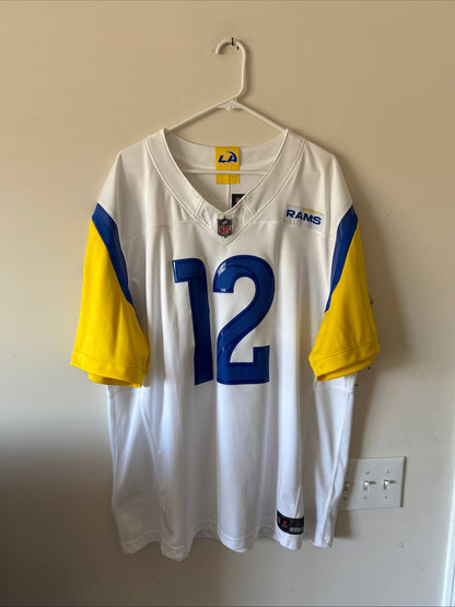 Men's Nike Puka Nacua #12 LA Rams Vapor Lmtd NFL Jersey Sz 2XL - White RARE - Kyle’s Football Cards