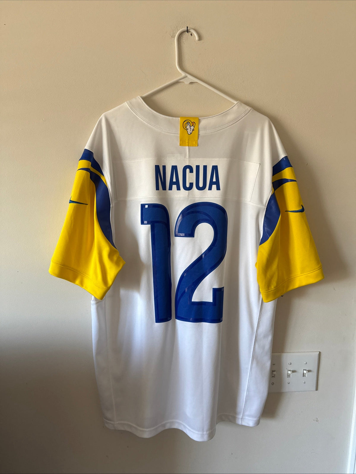 Men's Nike Puka Nacua #12 LA Rams Vapor Lmtd NFL Jersey Sz 2XL - White RARE - Kyle’s Football Cards