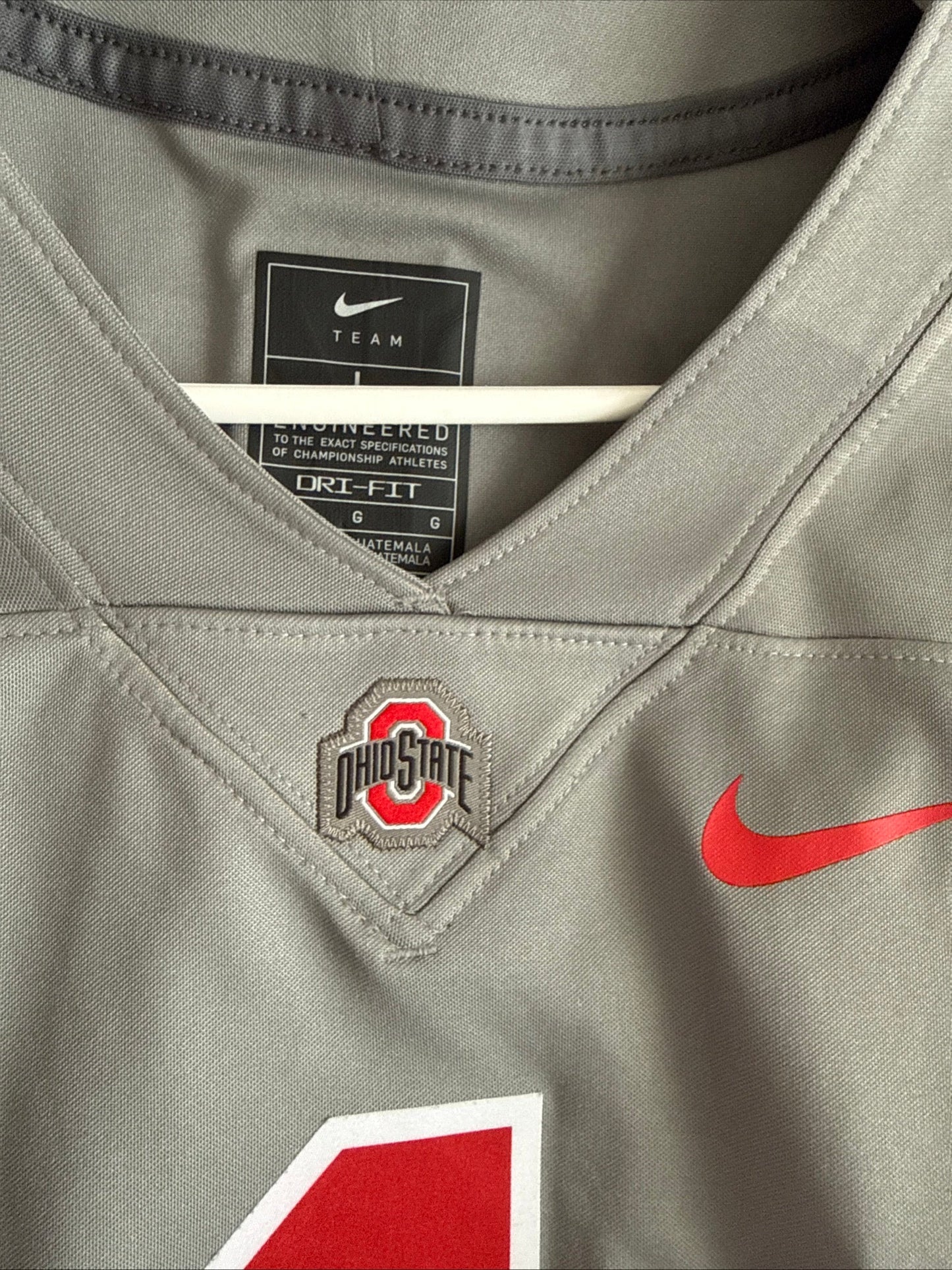 MEN’S NIKE QUINSHON JUDKINS 1 OHIO STATE BUCKEYES NCAA JERSEY SZ L - GRAY RARE - Kyle’s Football Cards