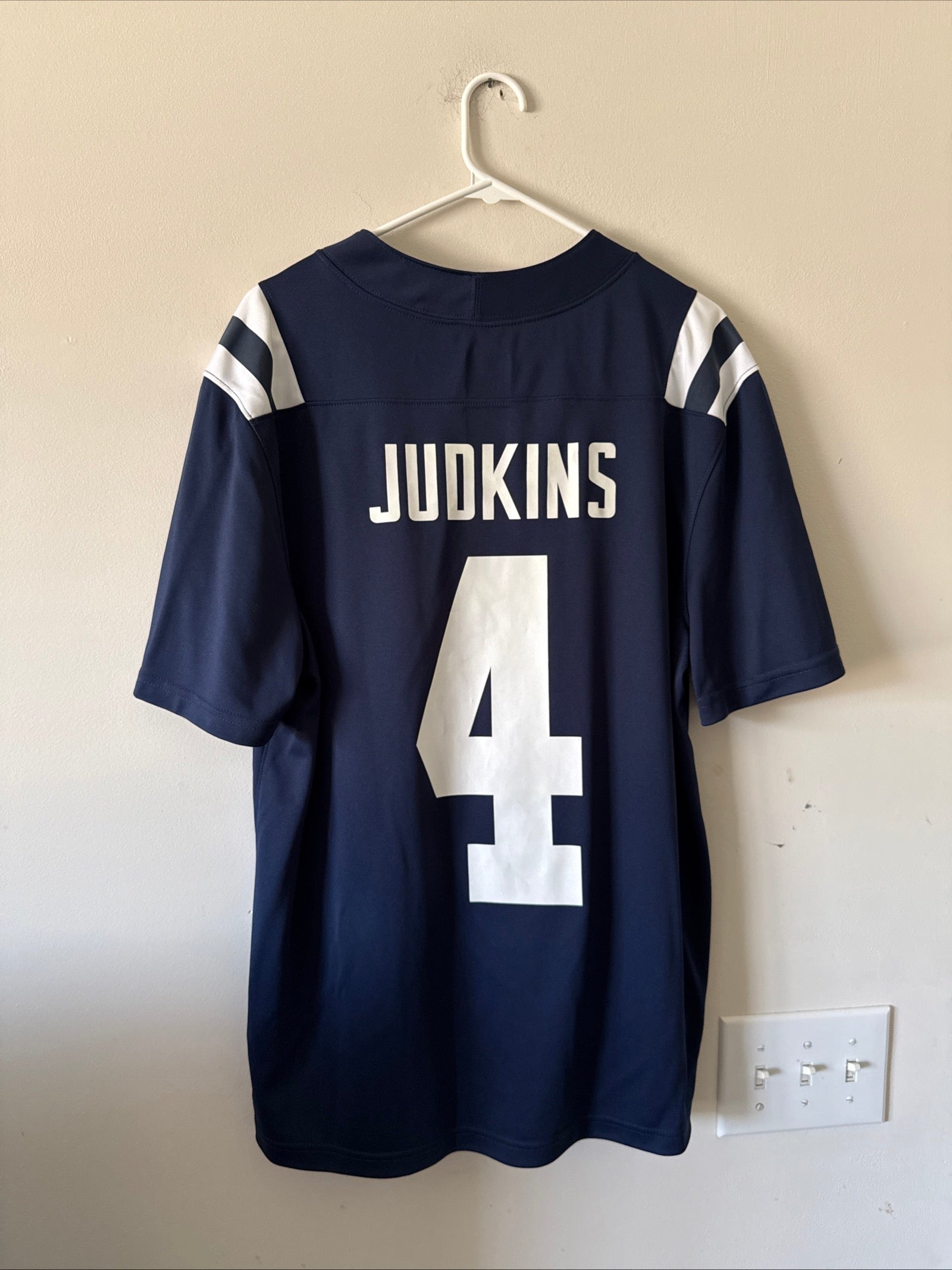 Men's Nike Quinshon Judkins 4 Ole Miss Rebels NCAA Football Jersey Sz L - RARE - Kyle’s Football Cards