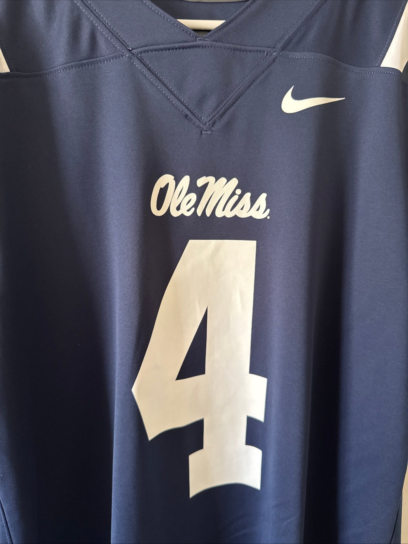 Men's Nike Quinshon Judkins 4 Ole Miss Rebels NCAA Football Jersey Sz L - RARE - Kyle’s Football Cards