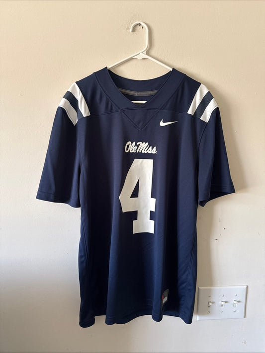 Men's Nike Quinshon Judkins 4 Ole Miss Rebels NCAA Football Jersey Sz L - RARE - Kyle’s Football Cards