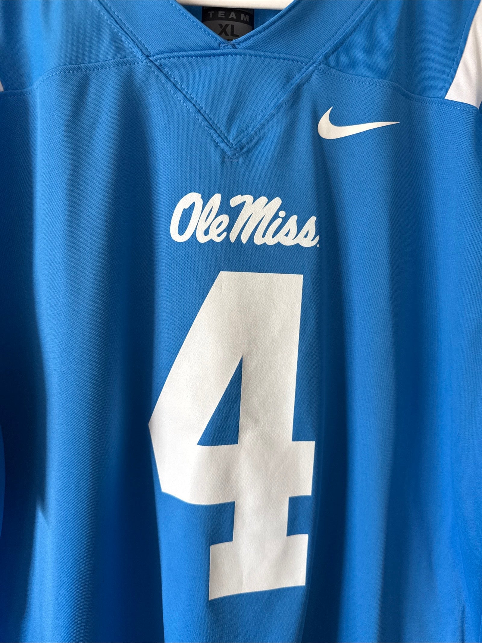 Men's Nike Quinshon Judkins 4 Ole Miss Rebels NCAA Football Jersey Sz XL - RARE - Kyle’s Football Cards