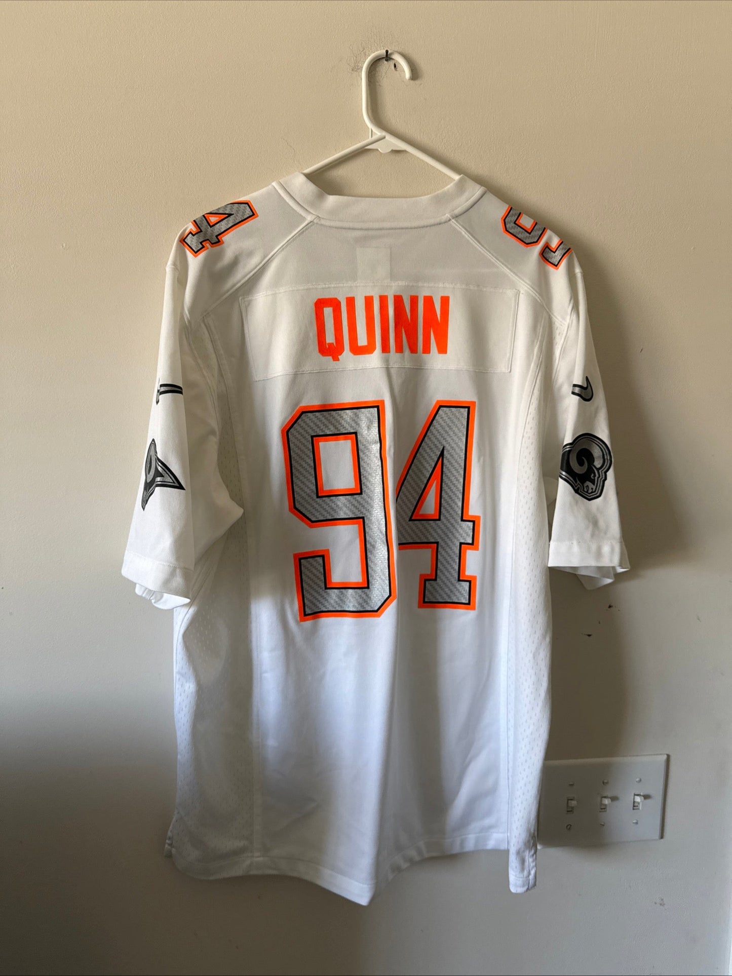 Men’s Nike Robert Quinn 94 LA Rams 2014 Pro Bowl NFL Jersey Sz L - White RARE - Kyle’s Football Cards
