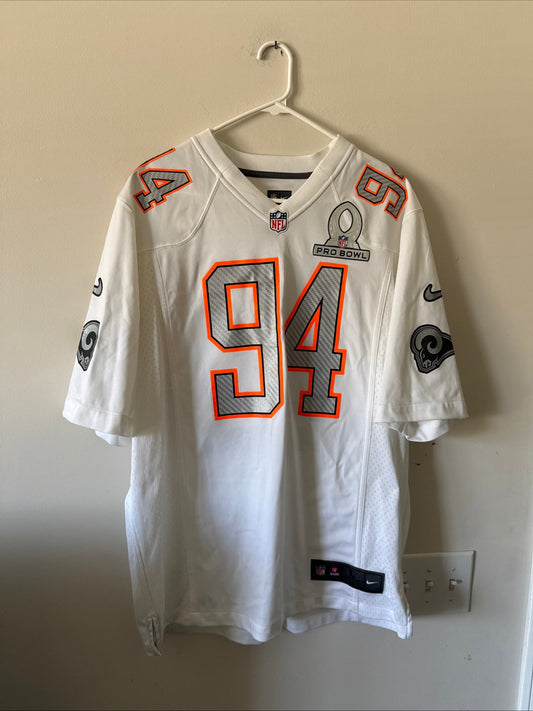 Men’s Nike Robert Quinn 94 LA Rams 2014 Pro Bowl NFL Jersey Sz L - White RARE - Kyle’s Football Cards