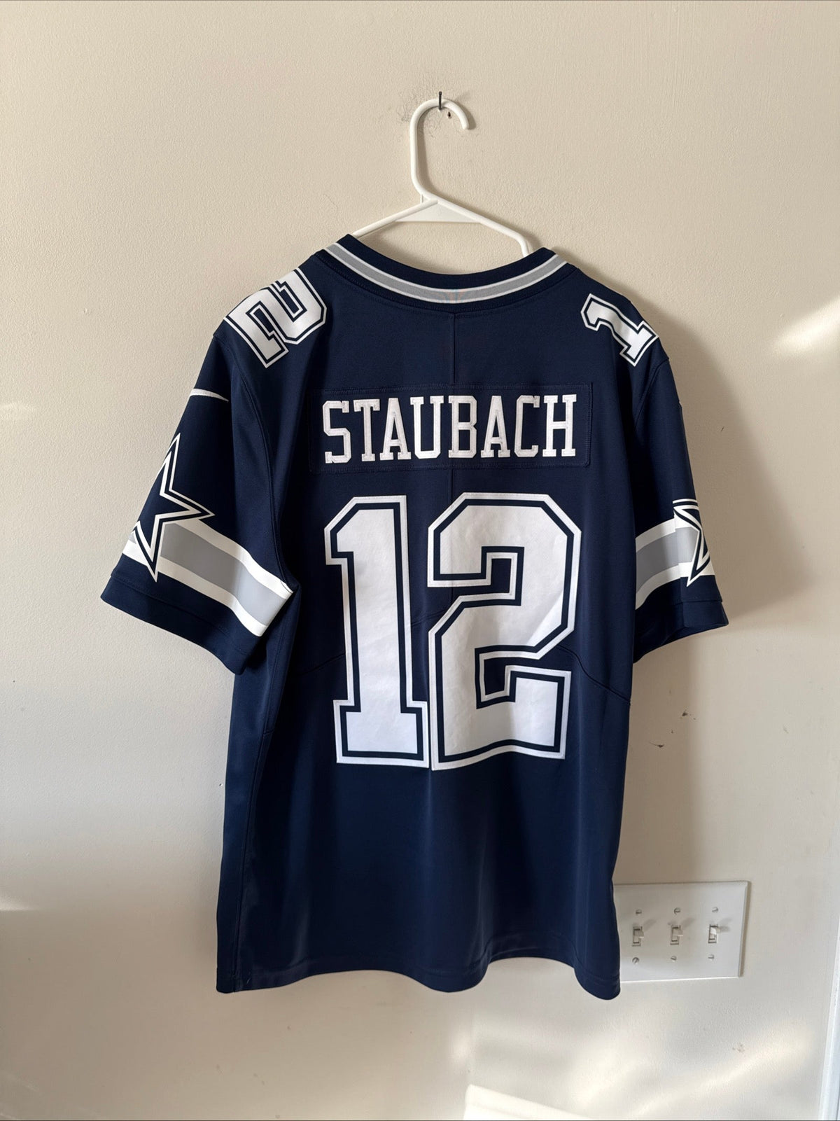 Men's Nike Roger Staubach #12 Dallas Cowboys Vapor Lmtd Jersey Sz L - Blue RARE - Kyle’s Football Cards