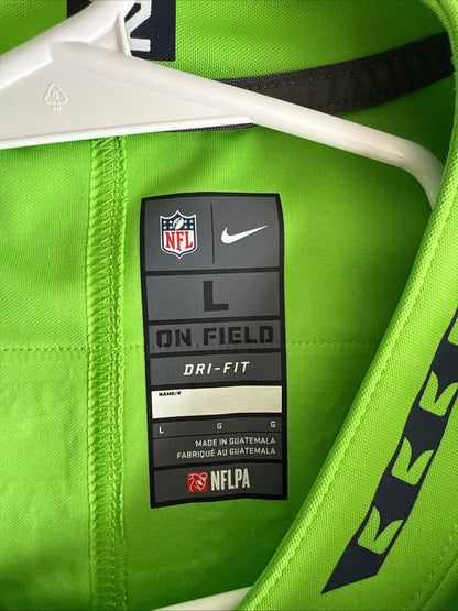 Men’s Nike Russell Wilson 3 Seattle Seahawks Color Rush Vapor Lmtd Jersey Sz L - Kyle’s Football Cards