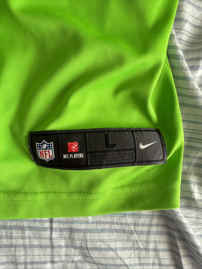 Men’s Nike Russell Wilson 3 Seattle Seahawks Color Rush Vapor Lmtd Jersey Sz L - Kyle’s Football Cards