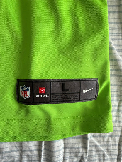 Men’s Nike Russell Wilson 3 Seattle Seahawks Color Rush Vapor Lmtd Jersey Sz L - Kyle’s Football Cards