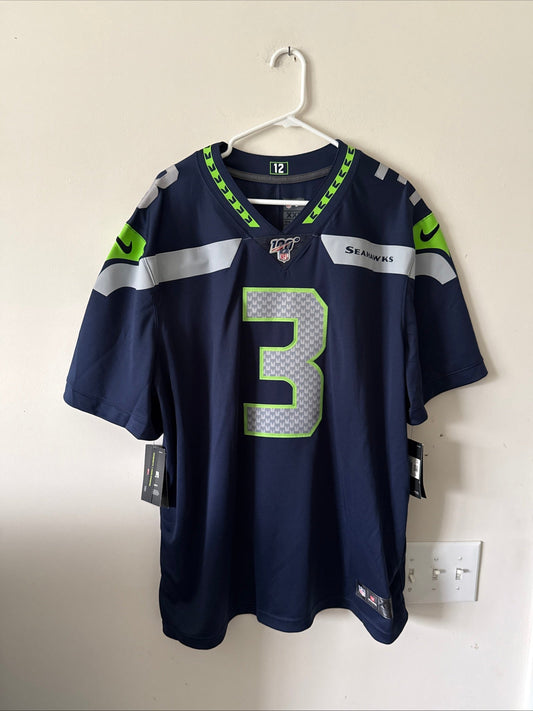 Men's Nike Russell Wilson 3 Seattle Seahawks NFL 100 Vapor Lmtd Sz 2XL NWT RARE - Kyle’s Football Cards