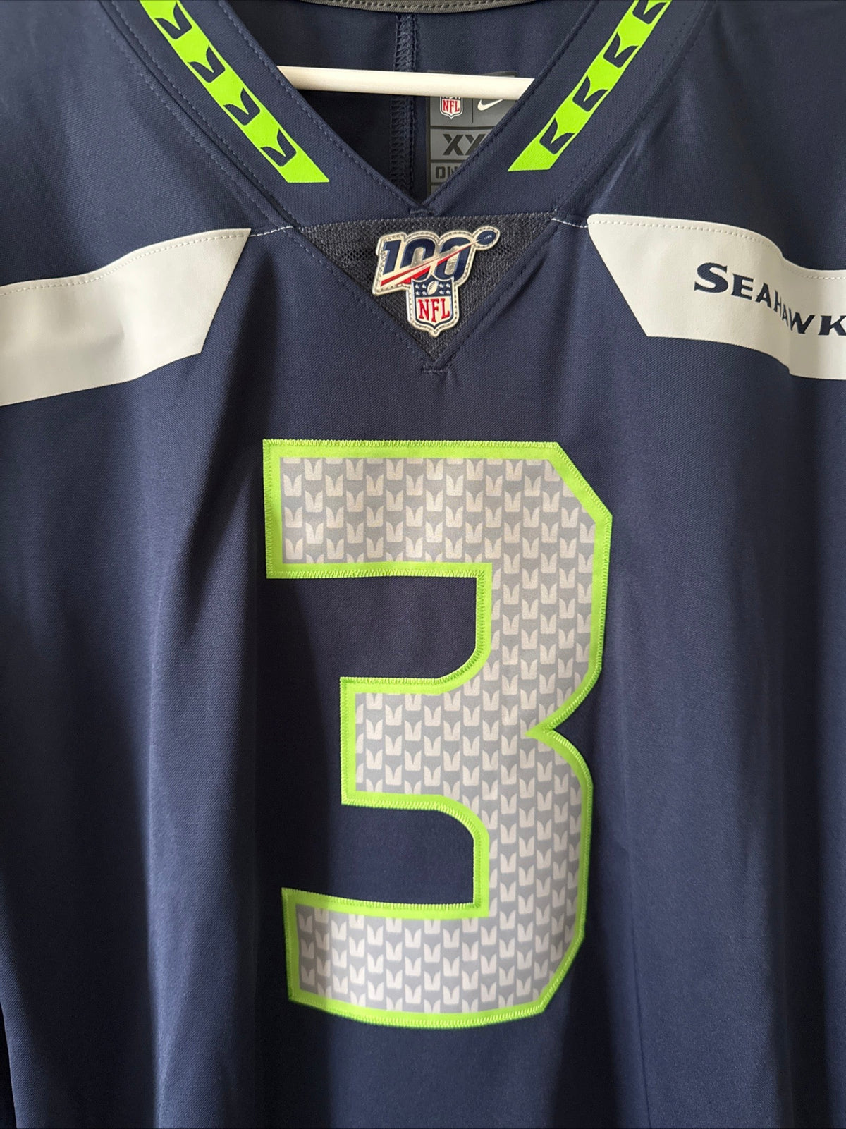 Men's Nike Russell Wilson 3 Seattle Seahawks NFL 100 Vapor Lmtd Sz 2XL NWT RARE - Kyle’s Football Cards