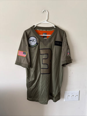 Men's Nike Russell Wilson #3 Seattle Seahawks Salute To Service Jersey Sz M RARE