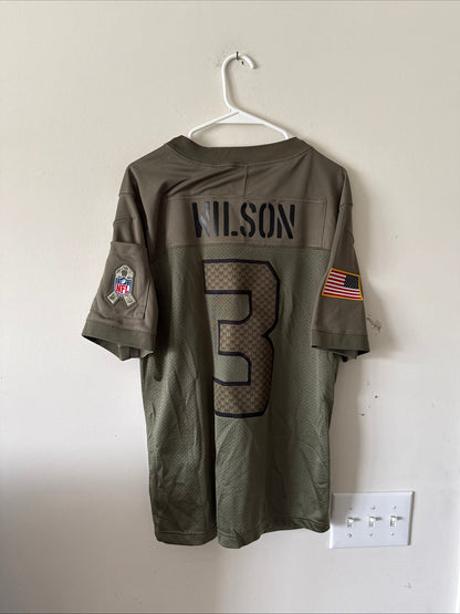 Men's Nike Russell Wilson 3 Seattle Seahawks Salute To Service Jersey Sz M RARE - Kyle’s Football Cards