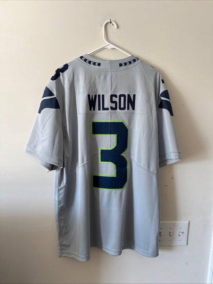Men’s Nike Russell Wilson #3 Seattle Seahawks Vapor Lmtd Jersey Sz 2XL Grey RARE - Kyle’s Football Cards