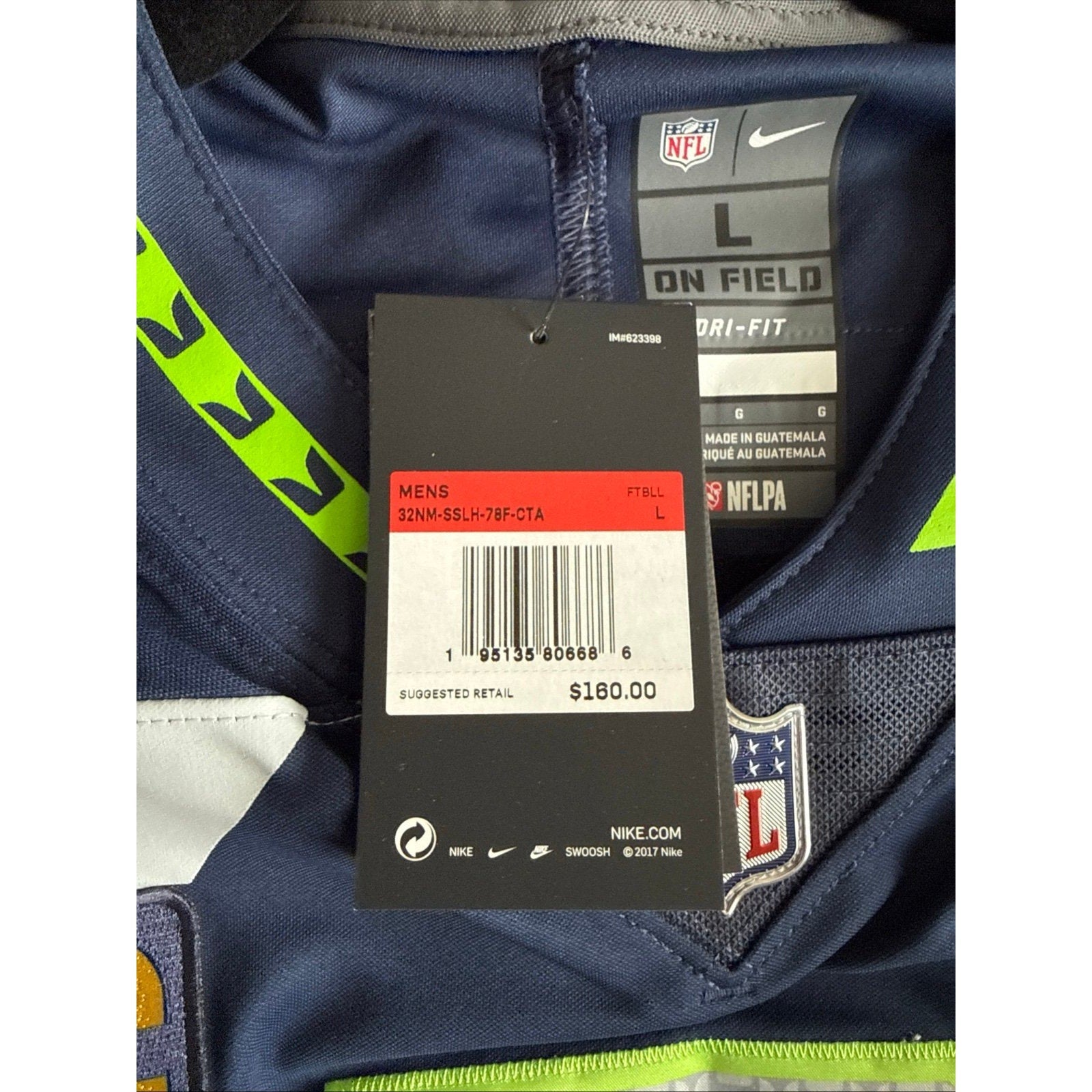 Men’s Nike Russell Wilson Seattle Seahawks Vapor Lmtd Captain Jersey Sz L - NWT - Kyle’s Football Cards