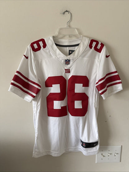 Men’s Nike Saquon Barkley 26 New York Giants Vapor Lmtd Jersey Sz S White RARE - Kyle’s Football Cards