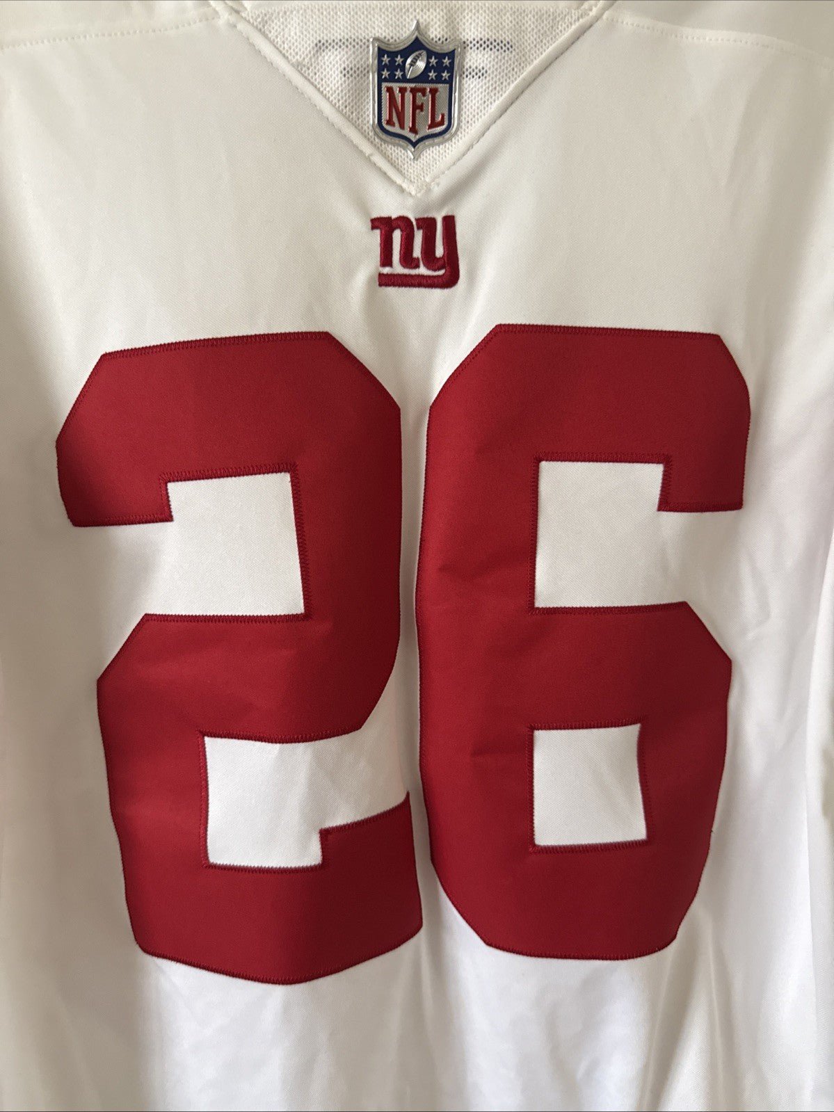 Men’s Nike Saquon Barkley 26 New York Giants Vapor Lmtd Jersey Sz S White RARE - Kyle’s Football Cards