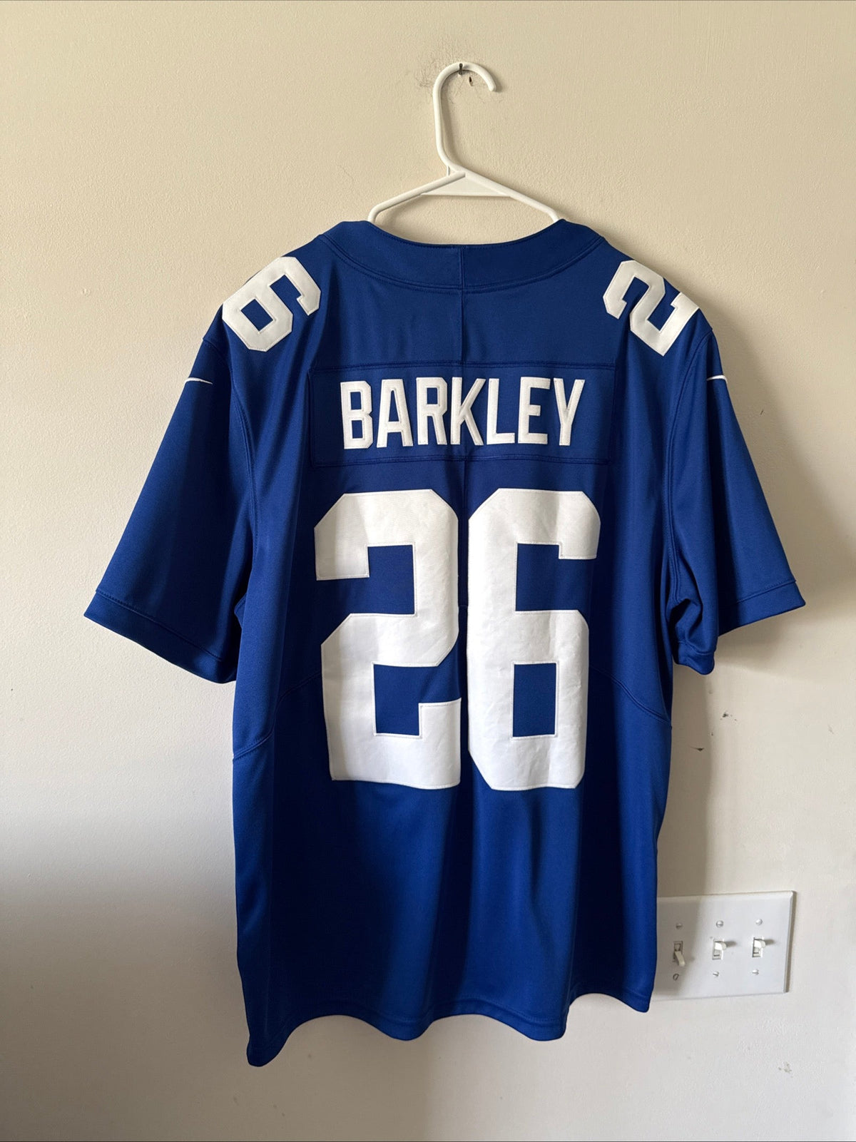 Men’s Nike Saquon Barkley 26 NY Giants NFL 100 Vapor Lmtd Jersey Sz XL - RARE - Kyle’s Football Cards