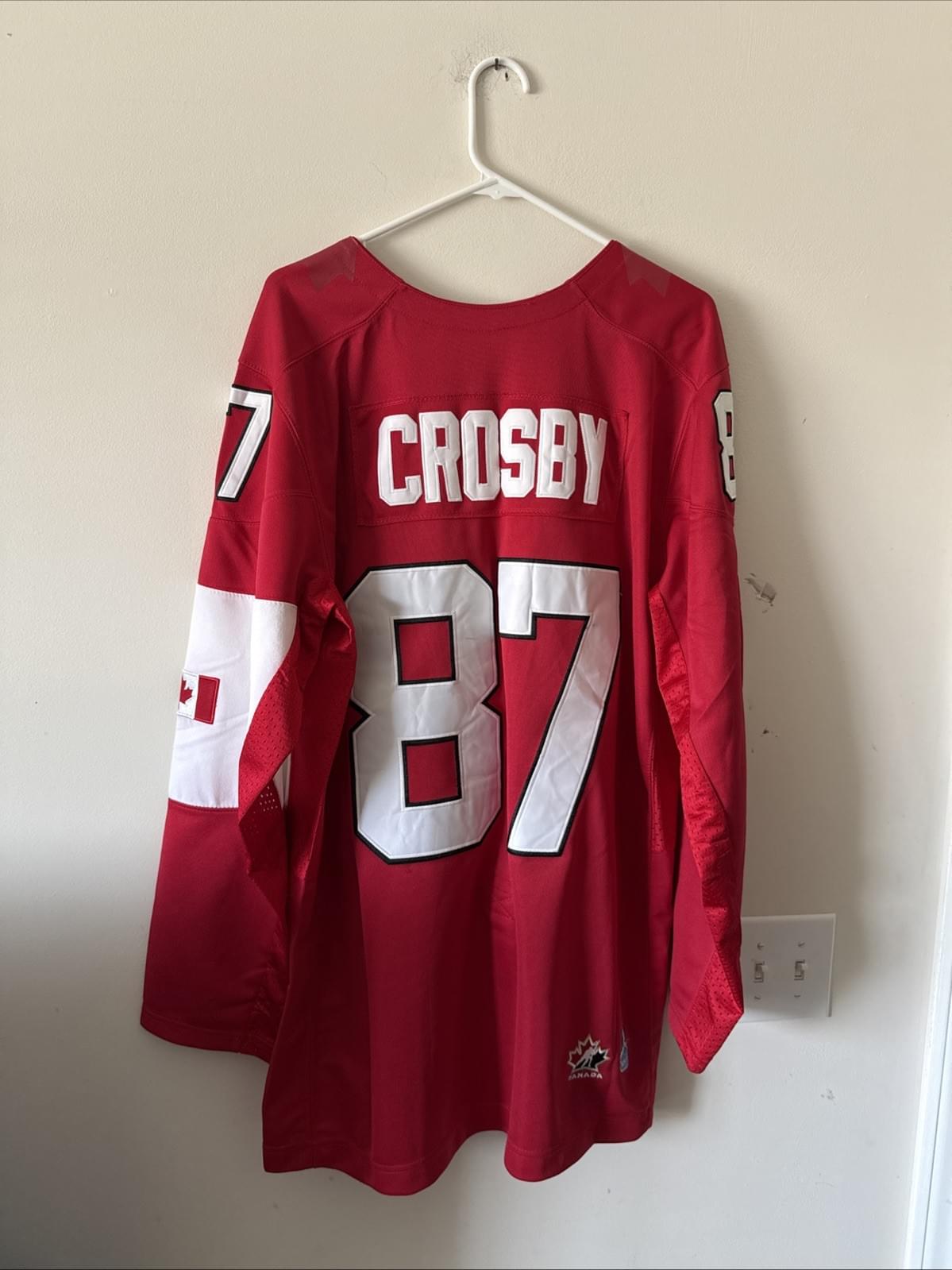 MEN’S NIKE SIDNEY CROSBY #87 TEAM CANADA 2014 OLYMPICS HOCKEY JERSEY SZ XL RARE - Kyle’s Football Cards