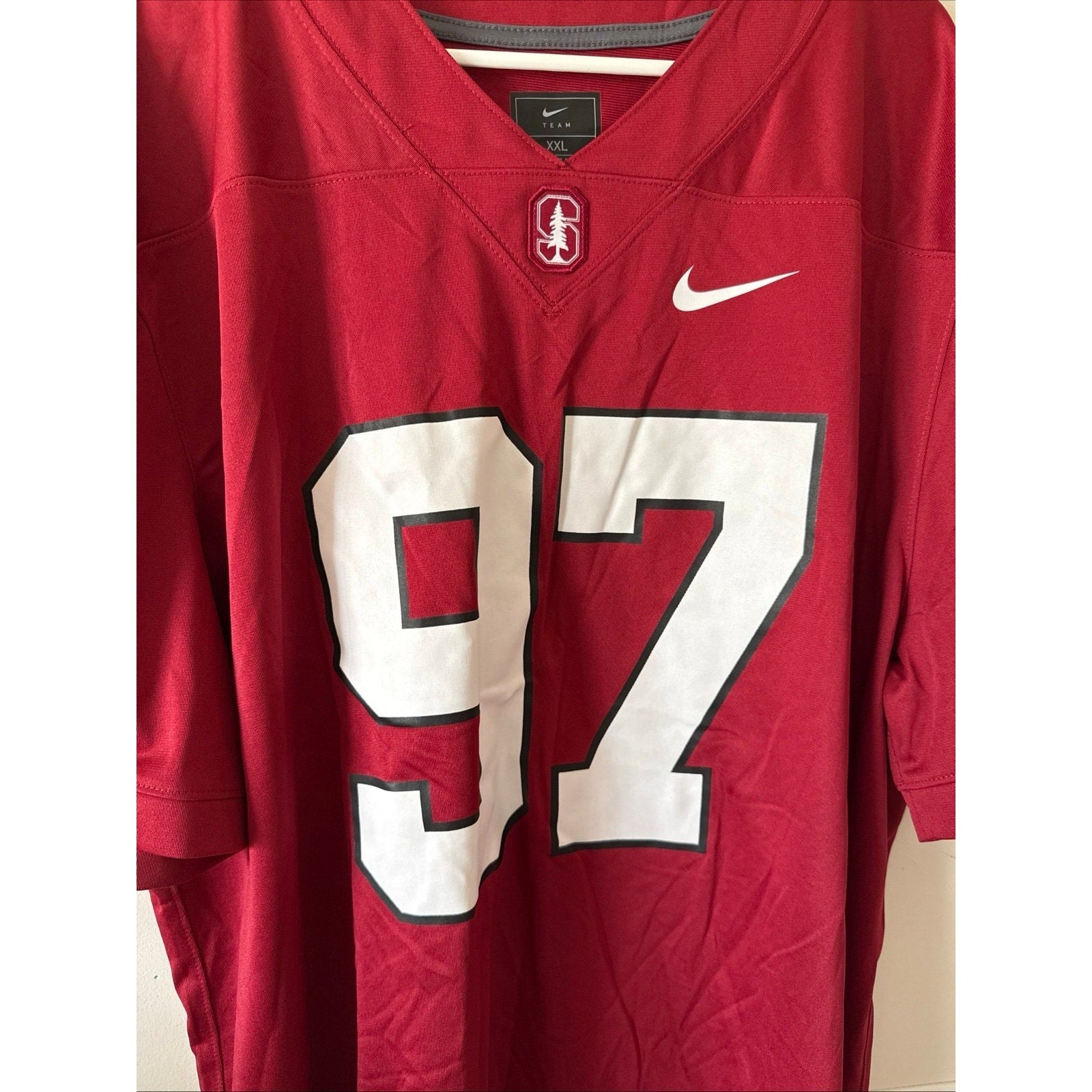Men’s Nike Stanford Cardinal Zach Rowell 97 Football Jersey Sz 2XL - Red - Kyle’s Football Cards