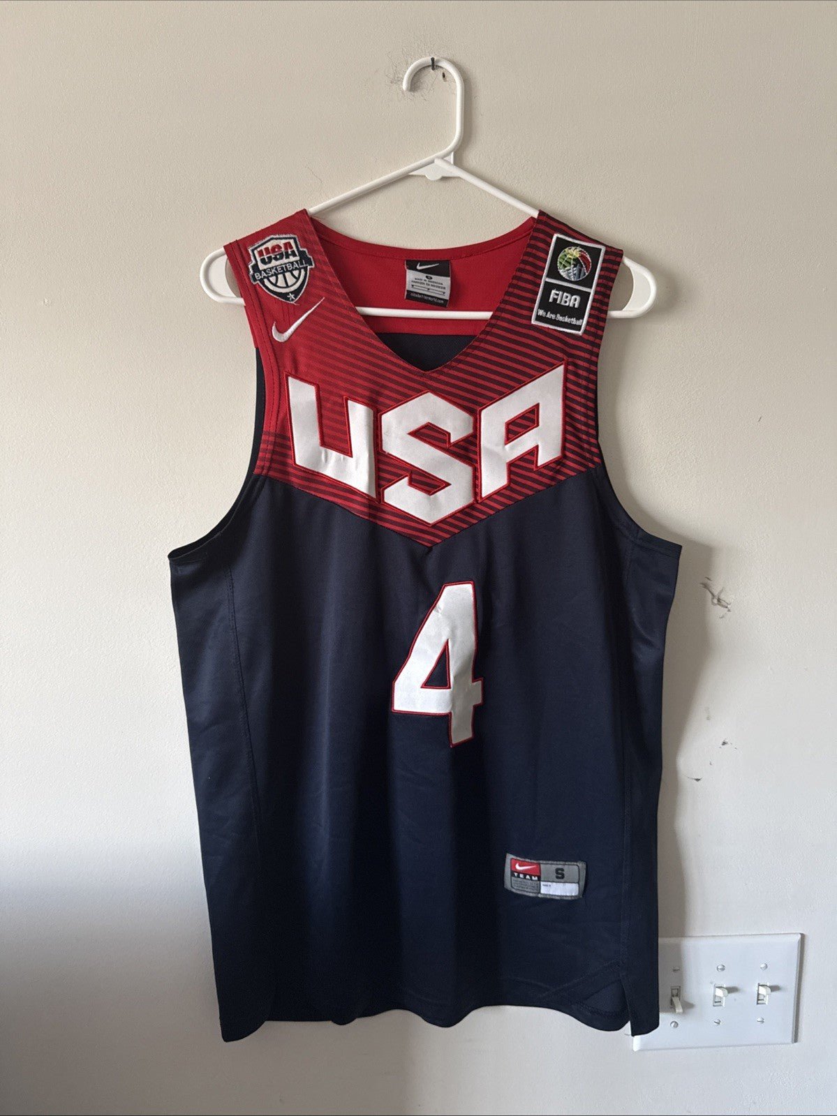 Men’s Nike Stephen Curry #4 Team USA 2014 Olympics FIBA Jersey Sz S - Blue RARE - Kyle’s Football Cards