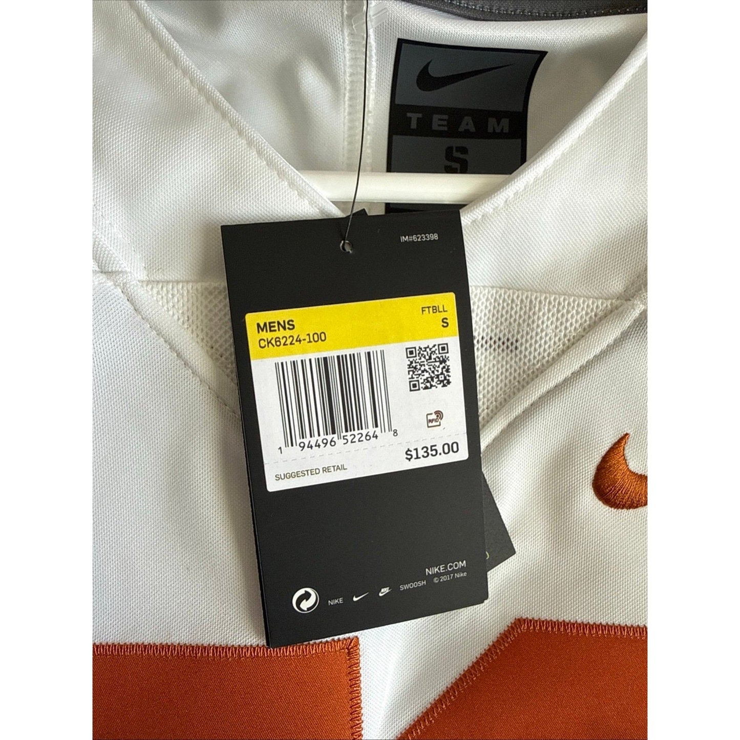 Men's Nike Texas Longhorns 50 Alternate Limited NCAA Jersey Sz S - White NWT - Kyle’s Football Cards